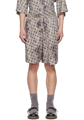 Acne Studios Gray Floral Shorts