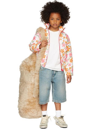 ERL Kids White Down Floral Jacket