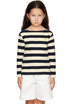 Bonpoint Kids Off-White & Navy Baudelaire Long Sleeve T-Shirt