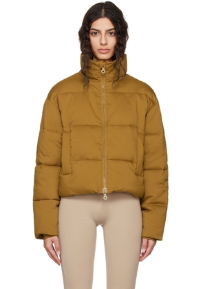 Girlfriend Collective Tan Cropped Puffer Jacket