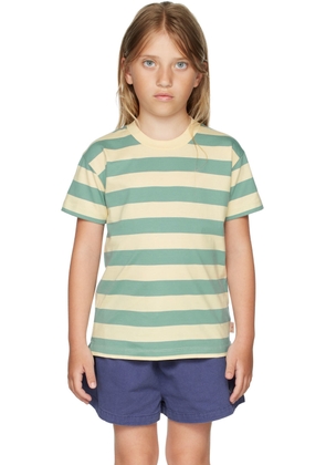 TINYCOTTONS Kids Beige & Blue Medium Stripes T-Shirt