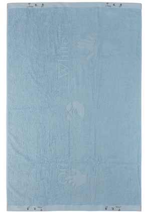 Off-White Blue Swimming Logo Shower Towel