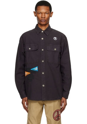 AAPE by A Bathing Ape Black Embroidered Shirt