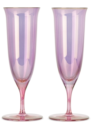 Luisa Beccaria Purple & Pink Shade Glass Flute Set