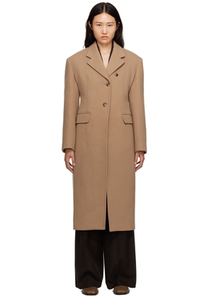 Recto Beige Single-Breasted Coat