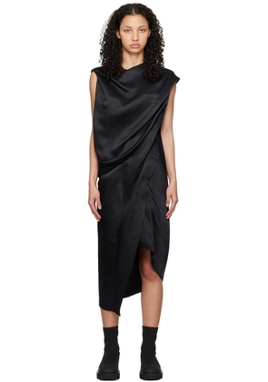 ISSEY MIYAKE Black Enveloping Midi Dress