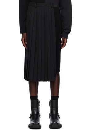 UNDERCOVER Black Pleated Midi Skirt