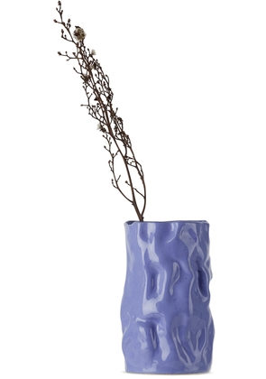 Siup Studio Blue Wrinkled Blue Vase