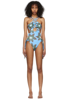 Chopova Lowena SSENSE Exclusive Blue One-Piece Swimsuit