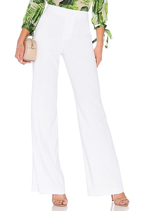 Alice + Olivia Dylan High Waisted Fitted Pant in White. Size 2.