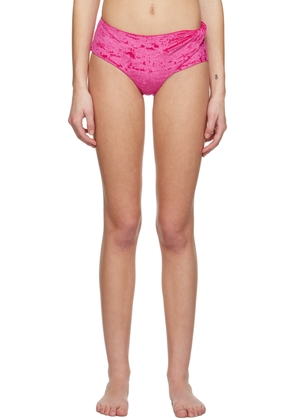 Versace Underwear Pink Rolled Bikini Bottom