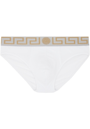 Versace Underwear White Greca Briefs