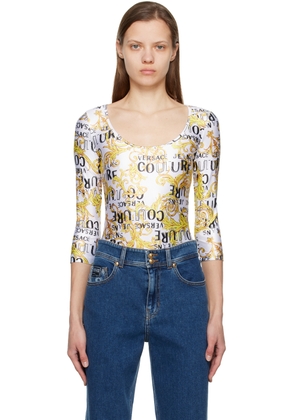 Versace Jeans Couture White Graphic Bodysuit