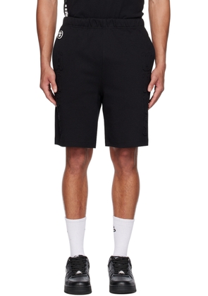 AAPE by A Bathing Ape Black Embossed Shorts