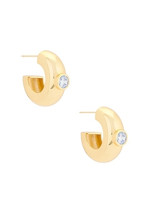 MEGA Large Cz Donut Earring in 14k Yellow Gold Plated - Metallic Gold. Size all.