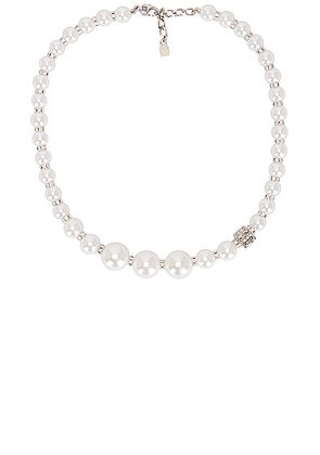 Givenchy Pearl Necklace in White & Silvery - White. Size all.