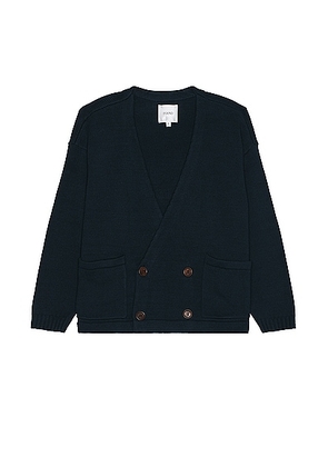 Found Double Breasted Knit Cardigan in Navy - Blue. Size S (also in L, M).