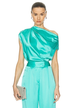 The Sei Drape Top in Turquoise - Teal. Size 0 (also in 2, 4, 6).
