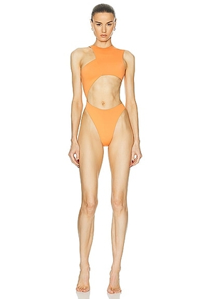 HAIGHT. Adriana One Piece Swimsuit in Apricot - Peach. Size L (also in M, S, XS).