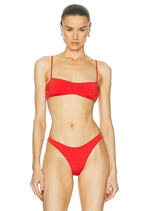 HAIGHT. Agatha Bikini Top in Red Shift - Red. Size L (also in M, S, XS).