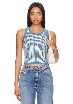 Guest In Residence Gingham Tank Top in Blue. Size XL, XS.