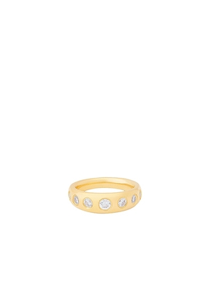 MEGA 7 Stone Pinky Ring in Metallic Gold. Size 3.5, 4.