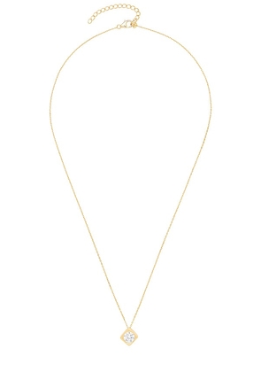 MEGA Zirconia Pendant Necklace in Metallic Gold.