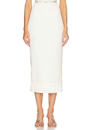 PatBO Midi Skirt in Ivory. Size 0, 2, 8.