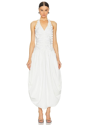 ROKH Halter Neck Balloon Dress in White. Size 34/2, 38/6, 40/8.