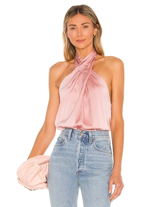 superdown Amerie Pleated Halter Top in Blush. Size M, S.