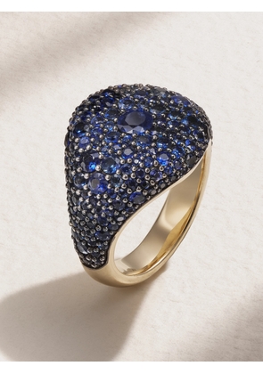 Lucy Delius - Signature Rhodium-plated 14-karat Recycled Gold Sapphire Ring - 4
