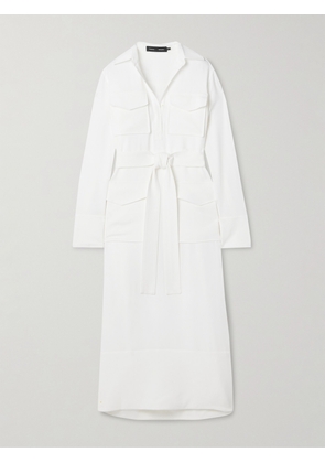 Proenza Schouler - Vanessa Belted Crepe Midi Dress - White - US0,US2,US4,US6,US8,US10,US12