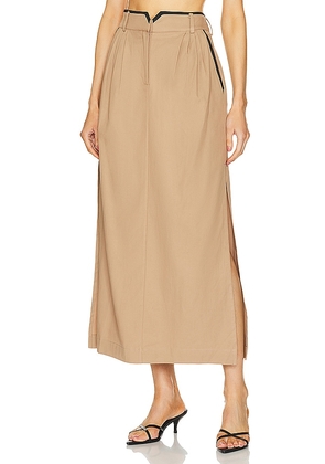 SOVERE Revive Skirt in Tan. Size S.