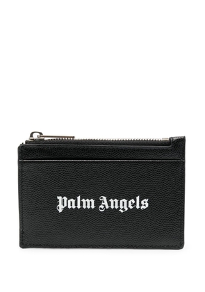 Palm Angels Gothic logo-print zipped cardholder - Black