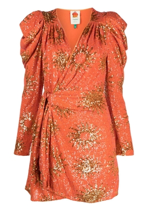 FARM Rio Sunny Mood sequinned minidress - Orange