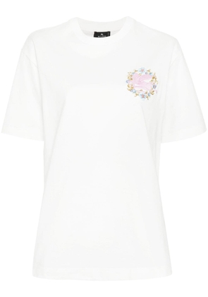 ETRO logo-embroidered cotton T-shirt - White