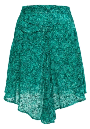 ISABEL MARANT Selena velvet asymmetric skirt - Green