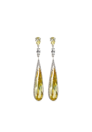Anabela Chan 18kt white gold Shard citrine and diamond earrings - Yellow