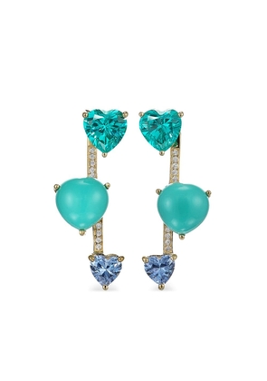 Anabela Chan 18kt gold Pendulum multi-stone earrings - Blue