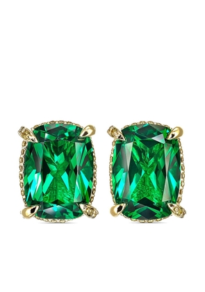 Anabela Chan 18kt yellow gold vermeil Wing emerald and diamond earrings - Green