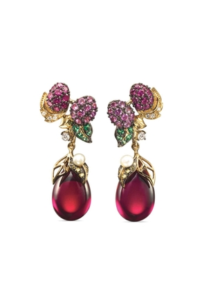 Anabela Chan 18kt yellow gold vermeil Raspberry multi-stone earrings - Red