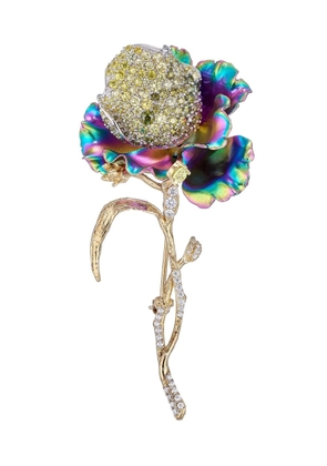 Anabela Chan 18kt gold vermeil floral gemstone brooch