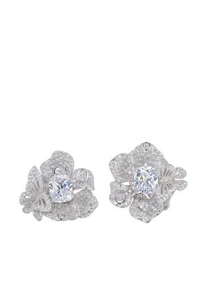Anabela Chan 18kt white gold Peony diamond cocktail earrings - Silver