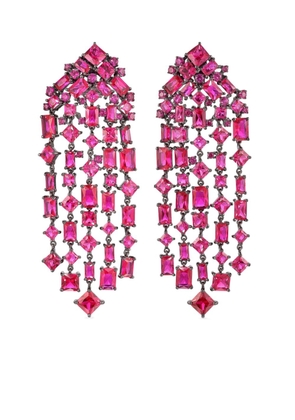 Anabela Chan rhodium vermeil Cascade ruby drop earrings - Pink