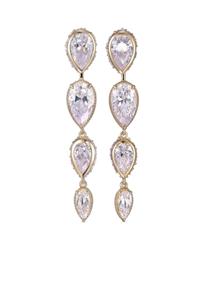 Anabela Chan 18kt yellow gold vermeil Dew diamond drop earrings - Silver