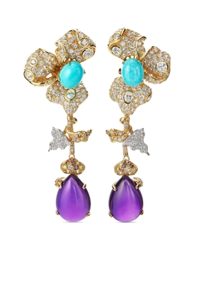 Anabela Chan 18kt yellow gold Orchid multi-stone earrings