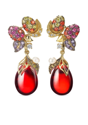 Anabela Chan 18kt yellow gold vermeil Goldenberry multi-stone earrings - Red