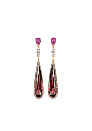 Anabela Chan 18kt rose gold vermeil Shard tourmaline and diamond earrings - Red