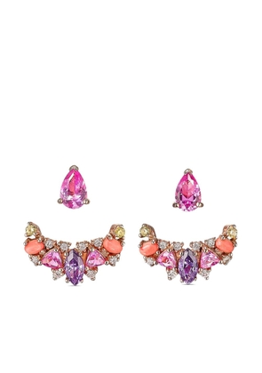Anabela Chan 18kt yellow gold Twinkle Ear-Jacket earrings - Pink