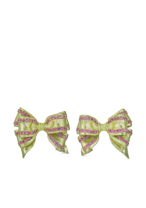 Anabela Chan 18kt gold Mini Bow Tie sapphire earrings - Green